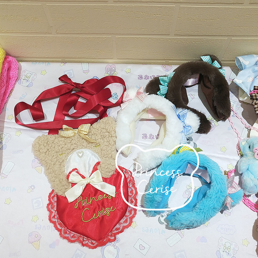 「Princess Cerise Handmade」Handmade bear heart bagハンドメイドクマハートバッグバッグ