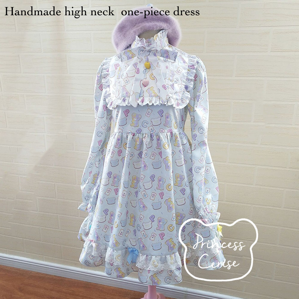 「Princess Cerise Handmade」Handmade High neck collar one-piece dressハンドメイドワンピース