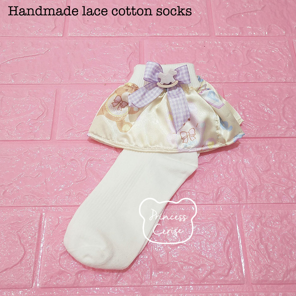 Handmade lace cotton socksハンドメイドレースコットンソックス