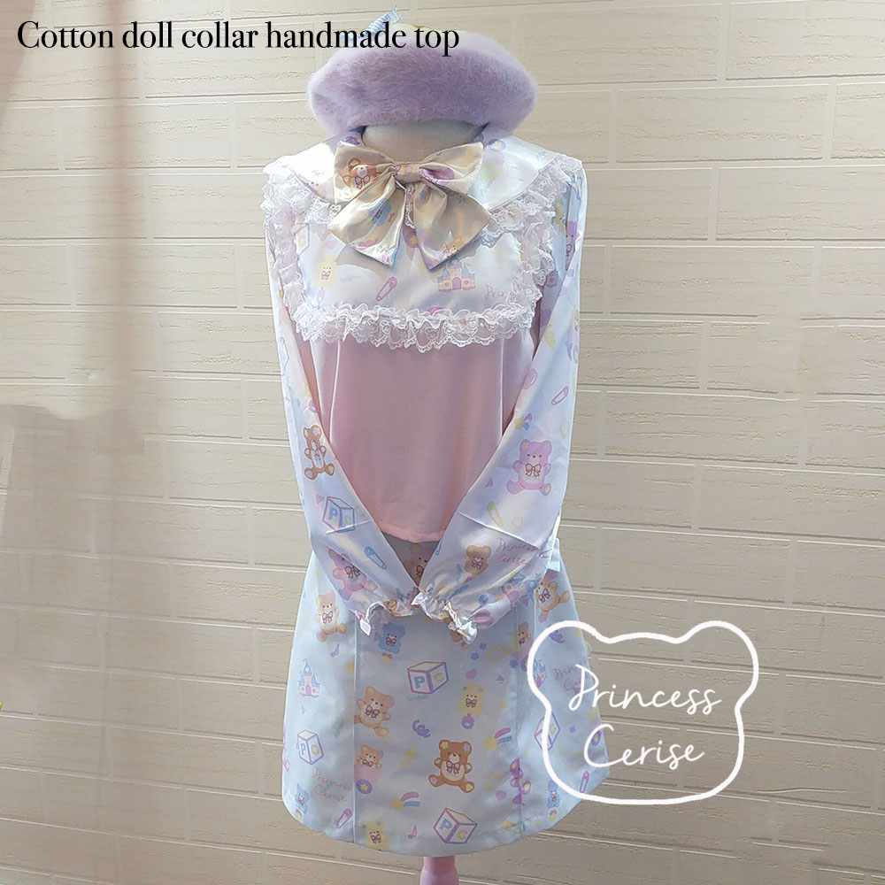 「Princess Cerise Handmade」Handmade Doll collar cotton topsハンドメイドトップス 