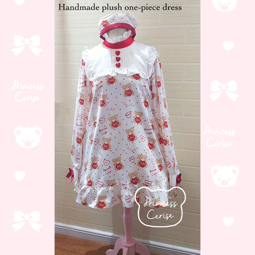 「Princess Cerise Handmade」Handmade High neck collar one-piece dressハンドメイドワンピース