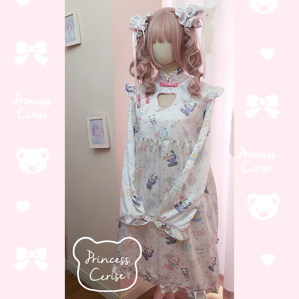 「Princess Cerise Handmade」Handmade High neck collar one-piece dressハンドメイドワンピース