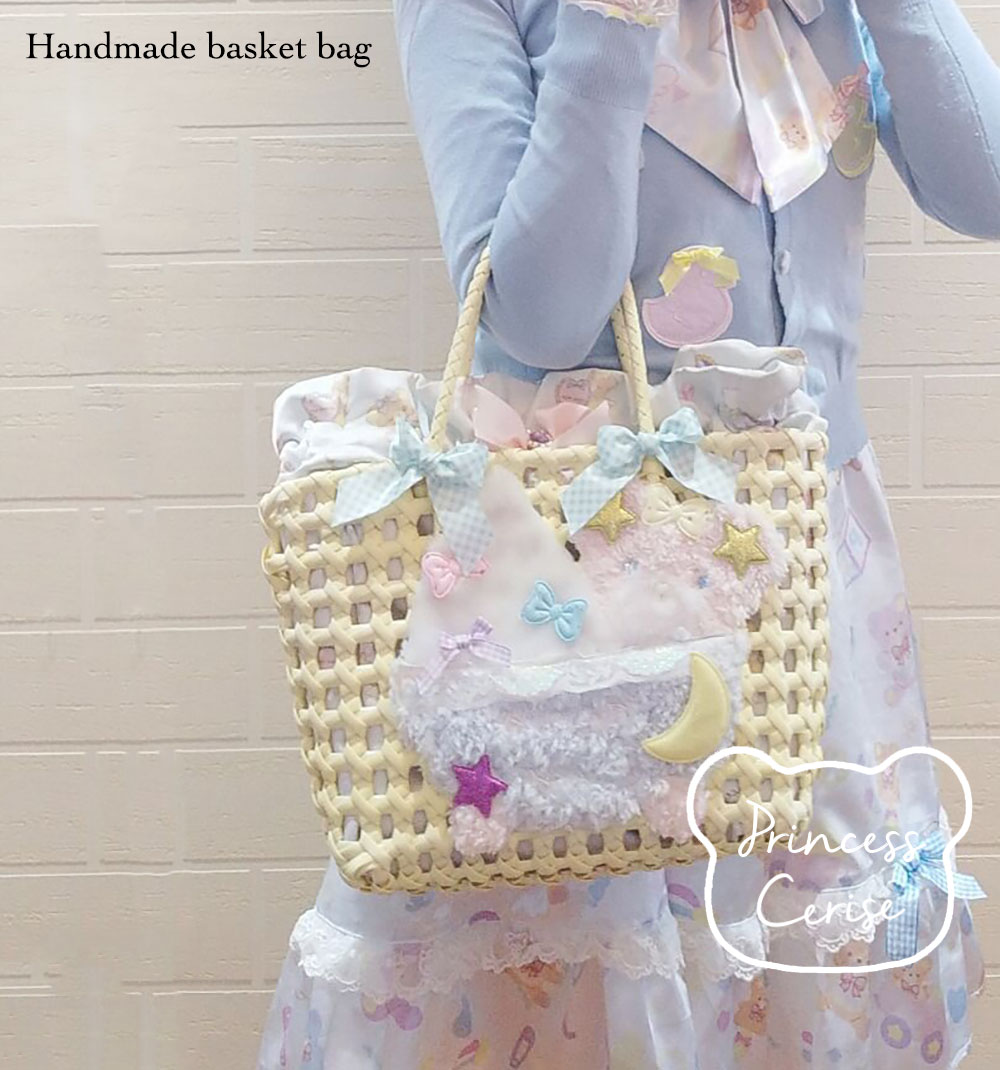 「Princess Cerise Handmade」Handmade basket bag ハンドメイドバスケットバッグ 76383