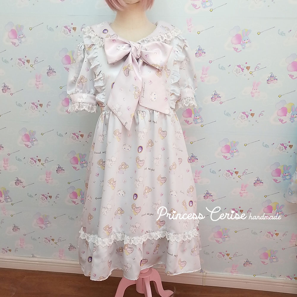 「Princess Cerise Handmade」Handmade big bow sailor one-piece dressハンドメイドビッグリボンセーラーワンピース