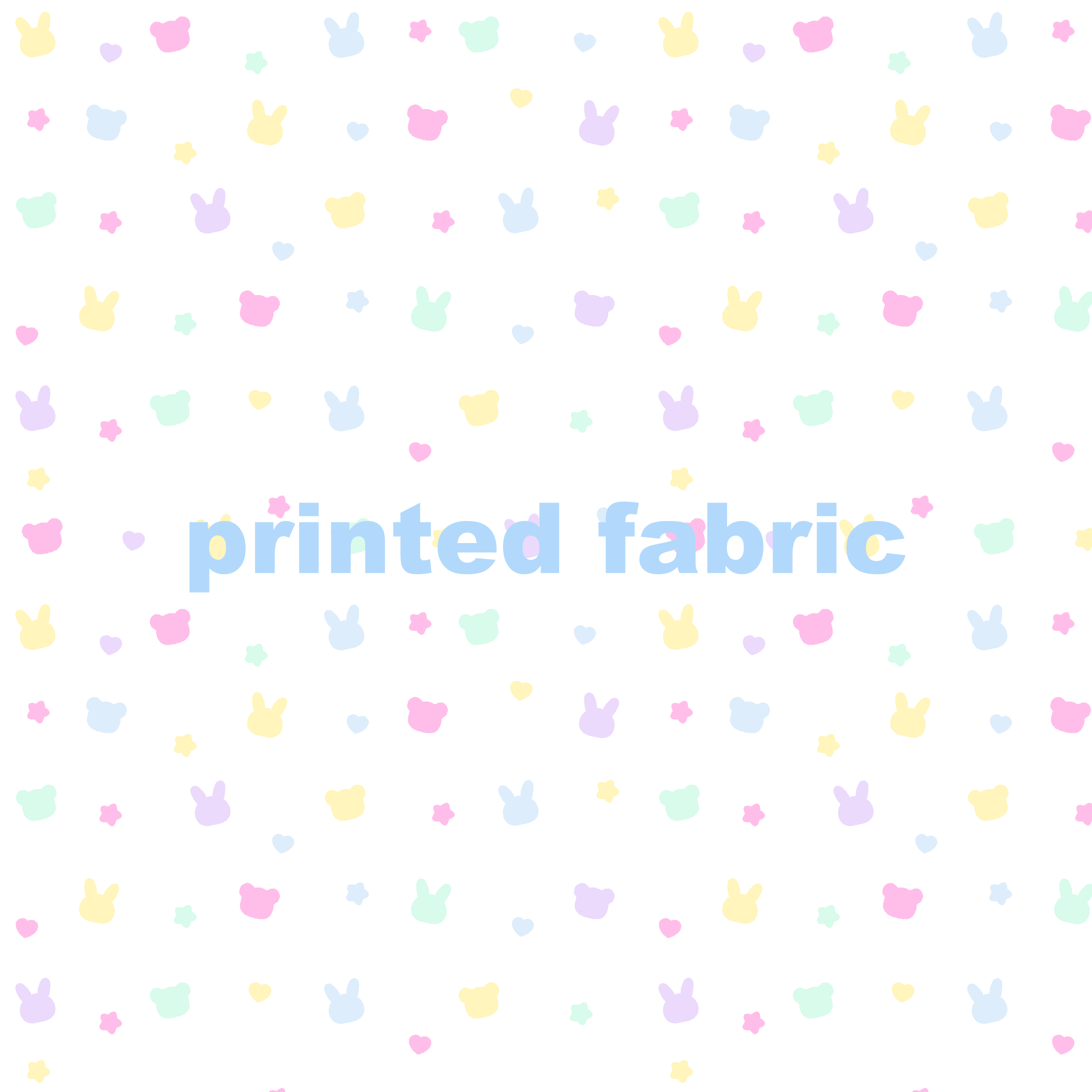 Bear Rabbit Frosting Printed Fabric プリント生地クマウサギフロスティング