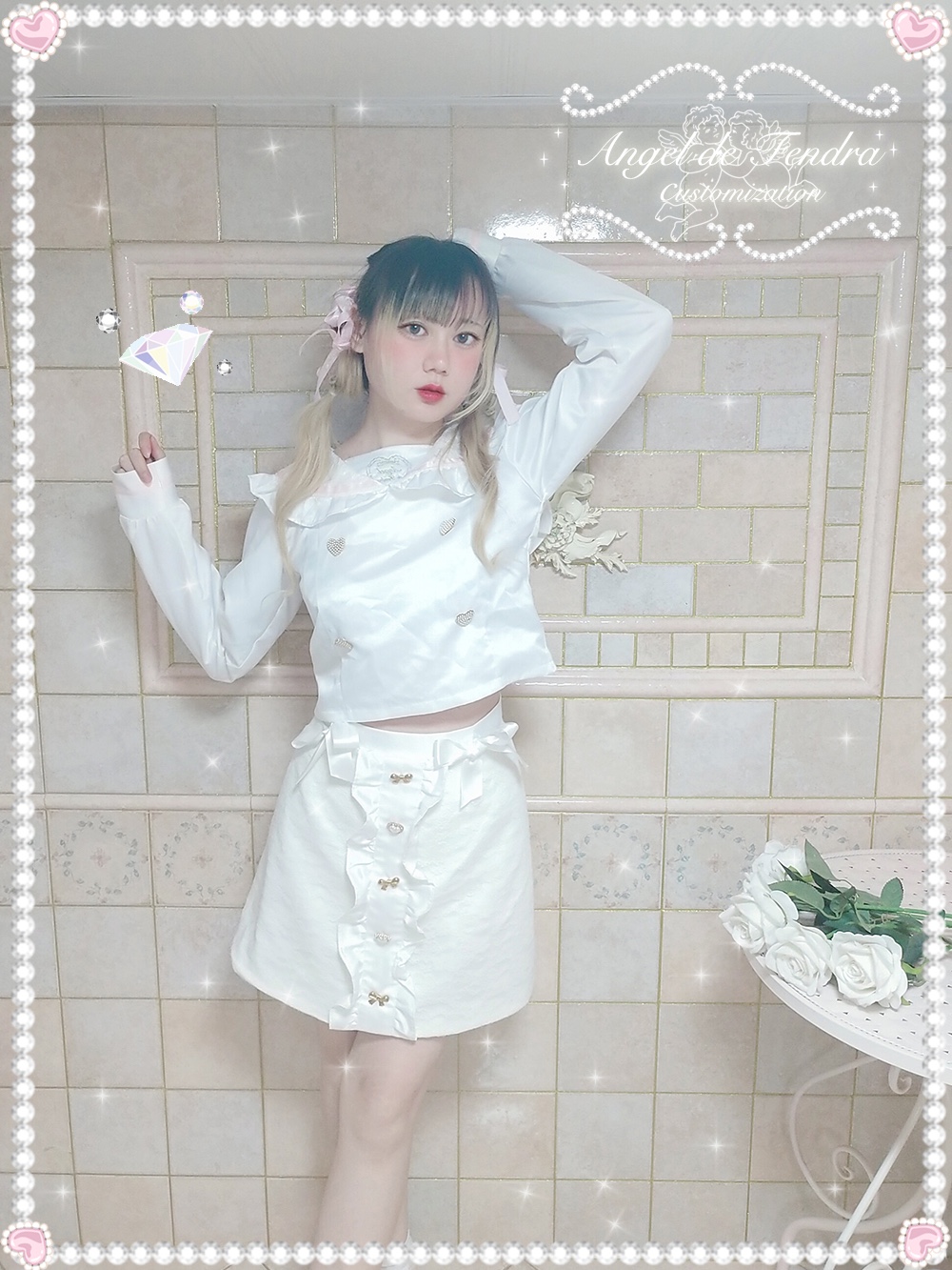 「Angel de Fendra」lace sailor collar top レースセーラーカラートップス